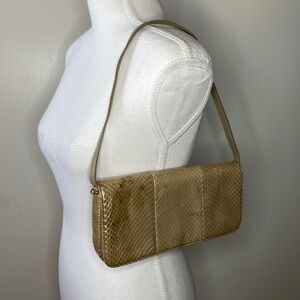 Giani Bernini y2k Gold Metallic Snakeskin Baguette